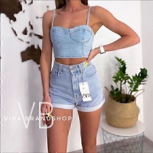 ZARA High Rise Bermuda  Denim shorts 8197|308